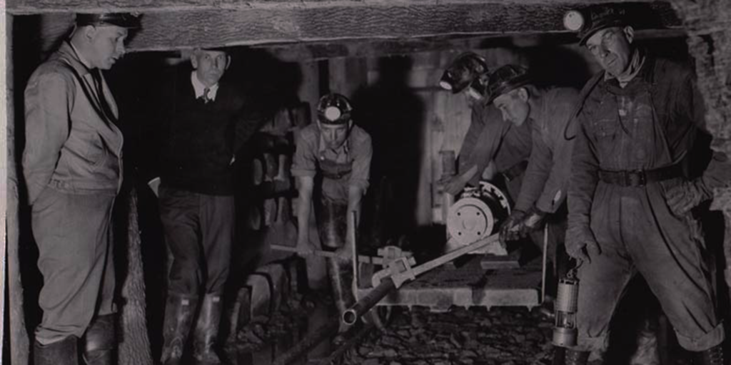 Coal miners in mine